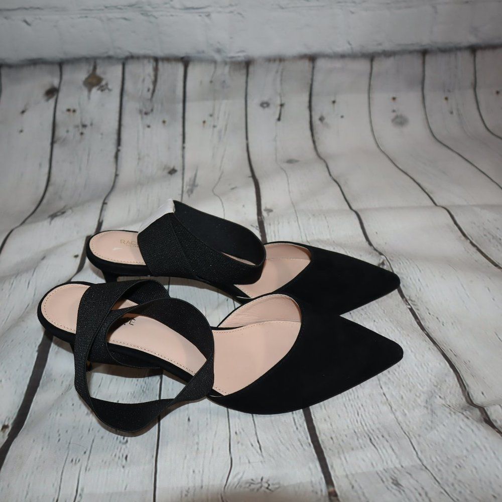 Rachel Zoe Blaire Black Pointed Suede Kitten Heel Pumps Women's Size 8-NWOT